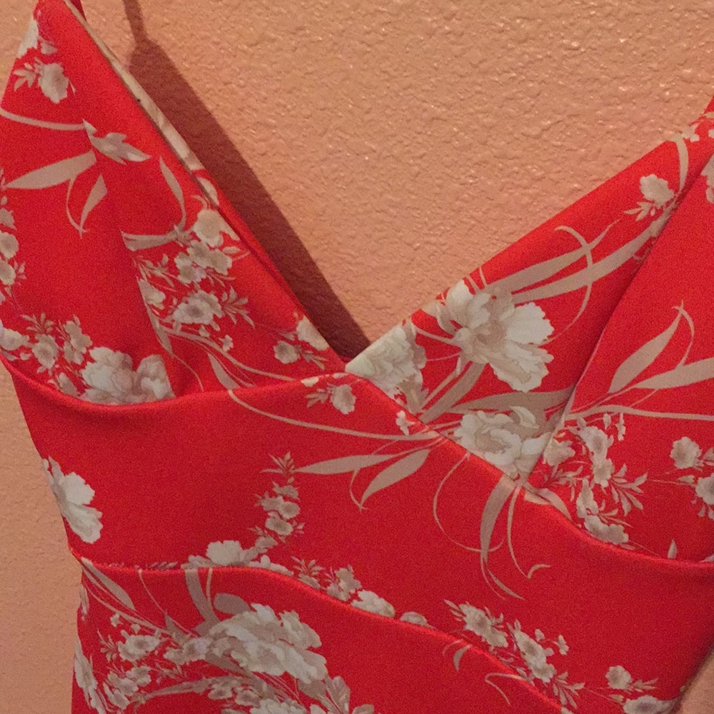 Red Printed Dress - Picture 4 of 4